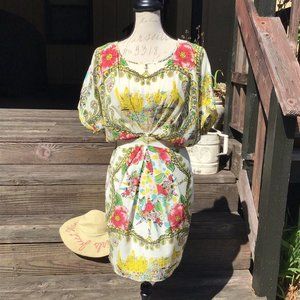 Collette Dinnigan Scenic Silk Trellis Dress